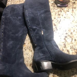 Vince Camuto blue suede boots